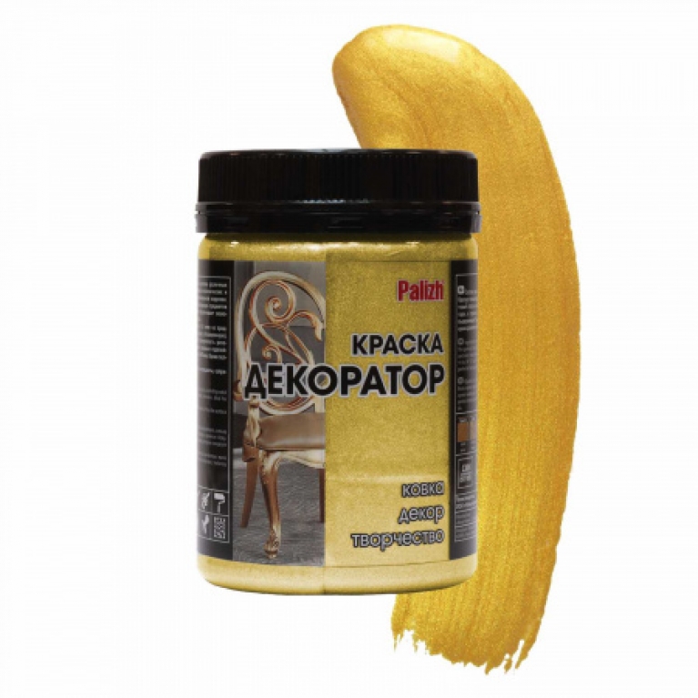 Краска Декоратор Palizh® акриловая № 177, сусальное золото (0,25кг)