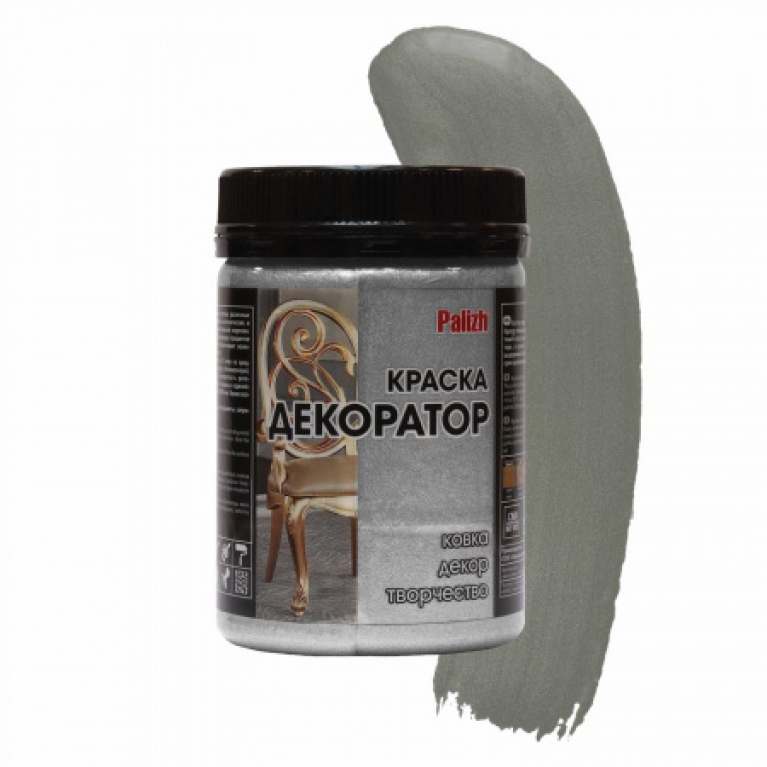 Краска Декоратор Palizh® акриловая № 182, темное серебро (0,25кг)
