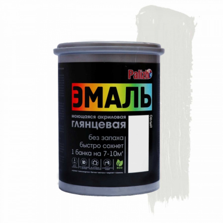 Эмаль глянцевая Palizh® акриловая белая № 600 (1,1кг)