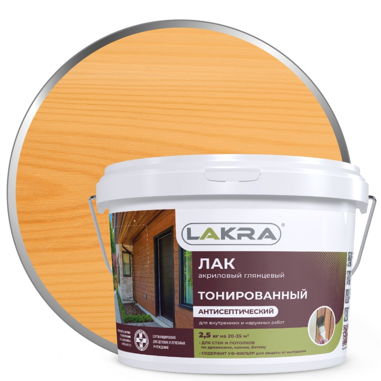 Лак тонированный Лакра® акриловый орегон  (2,5кг)