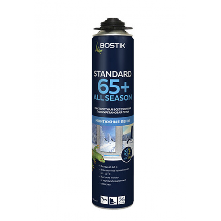 Пена BOSTIK пистолетная п/у Standard 65+ All Season, 850 мл, Китай