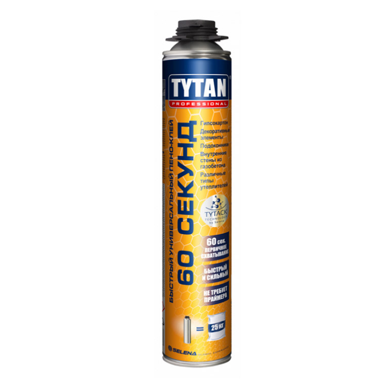Пено-клей Tytan® FAST&PRO 60 секунд полиуретановый (750мл)