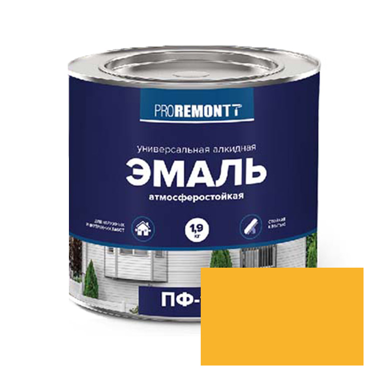Эмаль  ProremontT желтая ПФ-115 (1,9кг)