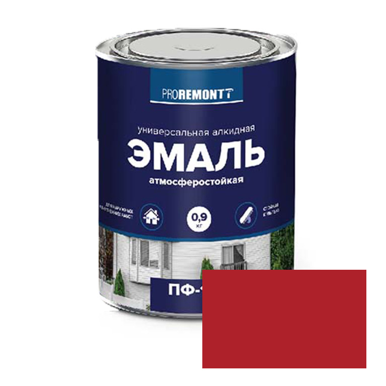 Эмаль  ProremontT красная ПФ-115 (0,9кг)