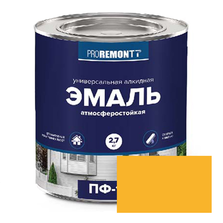 Эмаль  ProremontT желтая ПФ-115 (2,7кг)