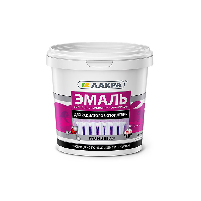 Эмаль Лакра® для радиаторов акриловая  белый глянец (0,9кг)