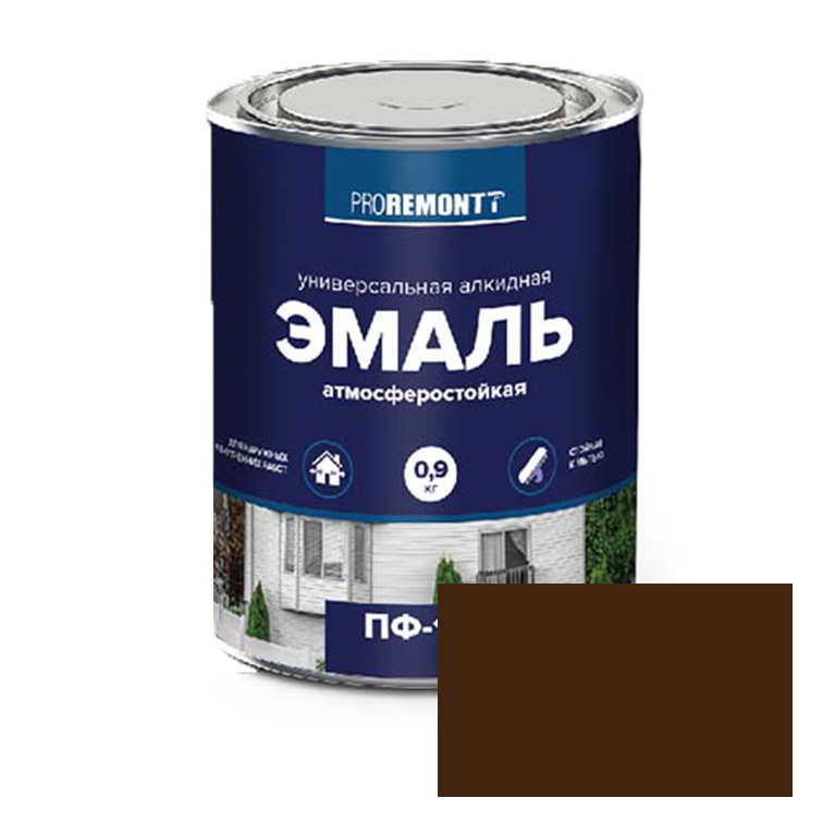 Эмаль  ProremontT ПФ-115 коричневая (0,9кг)