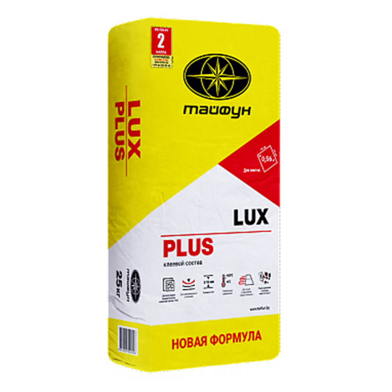 Клей для плитки Тайфун LUX Plus улучшеной фиксации (25 кг)