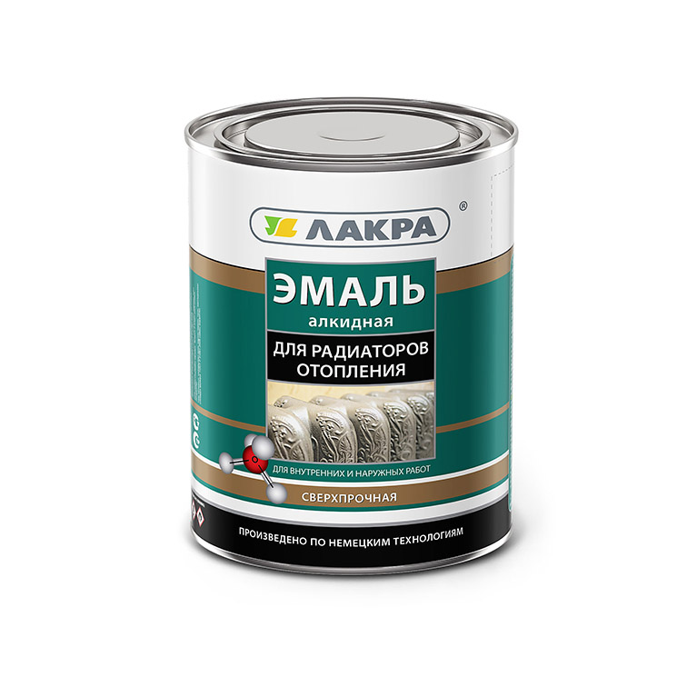 Эмаль Лакра® для радиаторов алкидная  белый полумат (0,9кг)