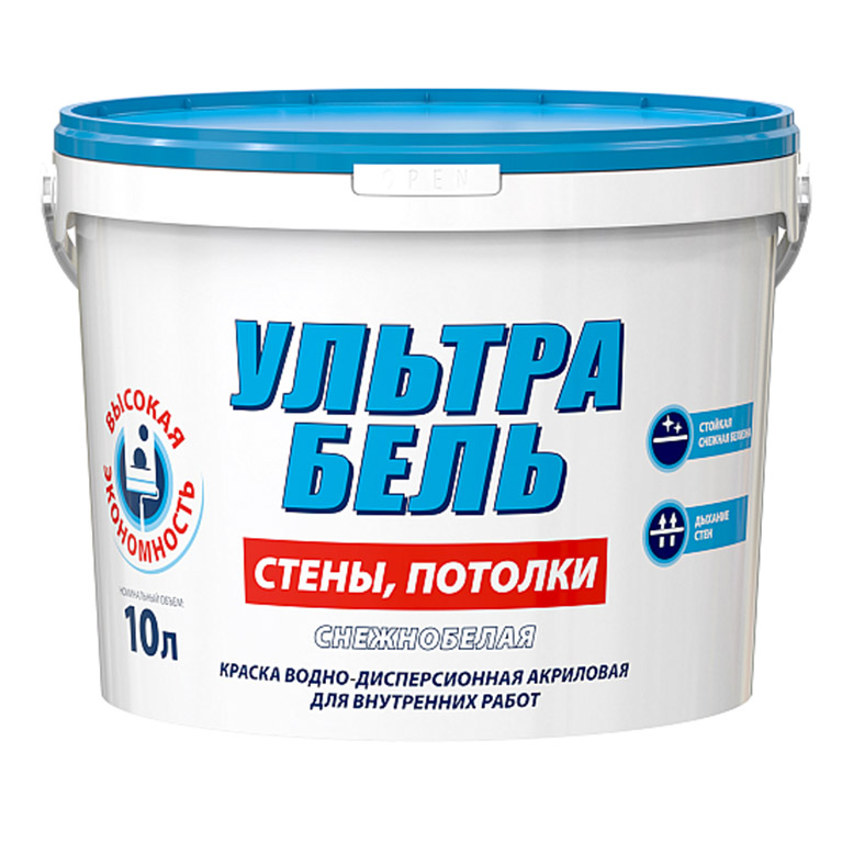 Краска интерьерная Sniezka® Ultra Biel акриловая белая  (1 л) для потолков и стен