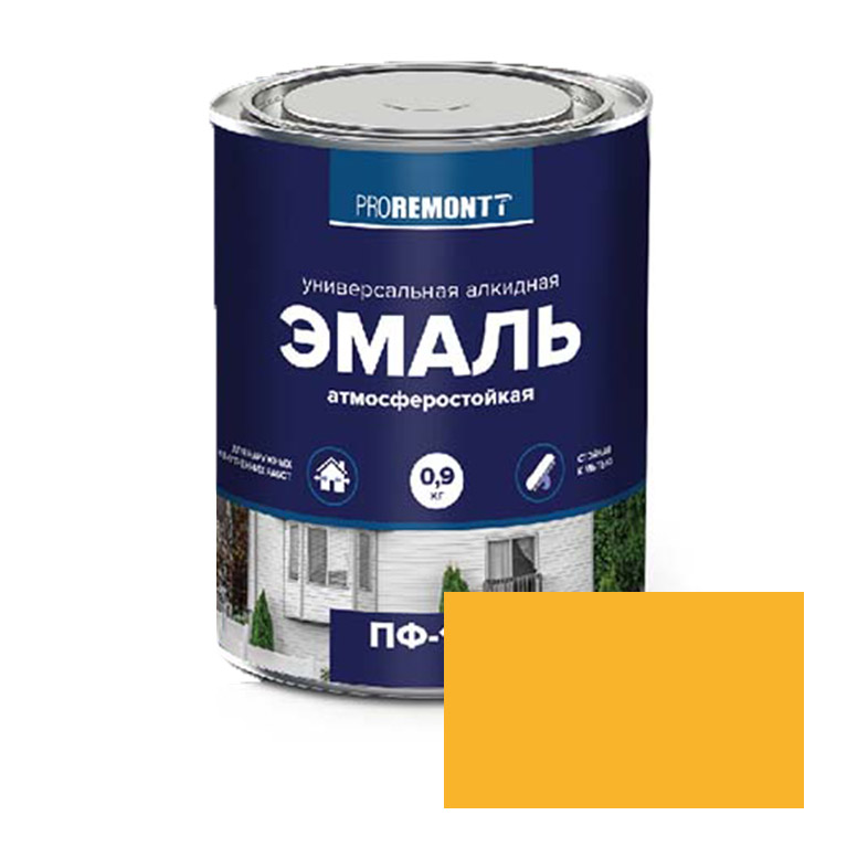 Эмаль  ProremontT желтая ПФ-115 (0,9кг)