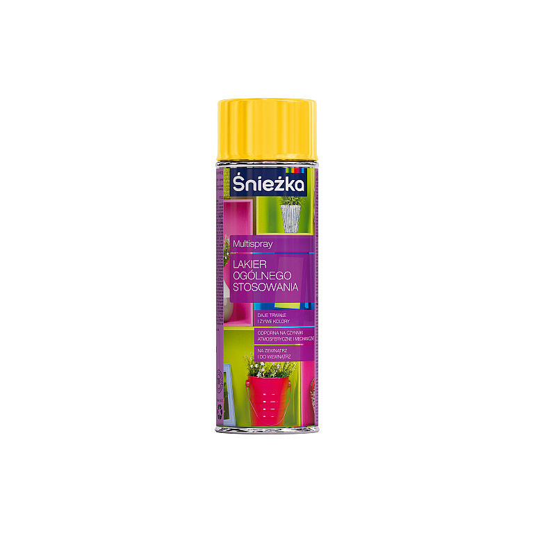 Лак аэрозоль Sniezka® Multispray алкидный желтый R1023 (0,4 л) универсальный