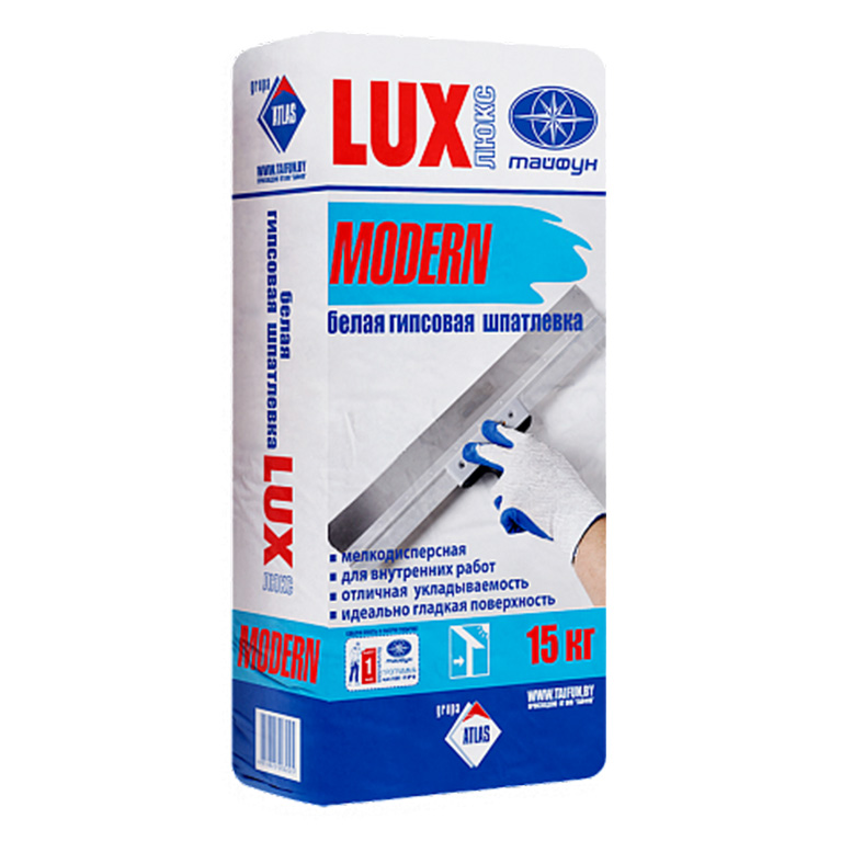 Шпатлевка гипсовая Тайфун LUX Modern белая (15 кг)