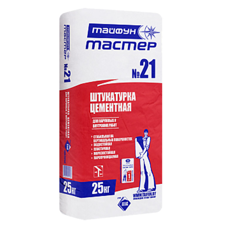 Штукатурка цементная Тайфун Мастер №21 универсальная (25 кг)