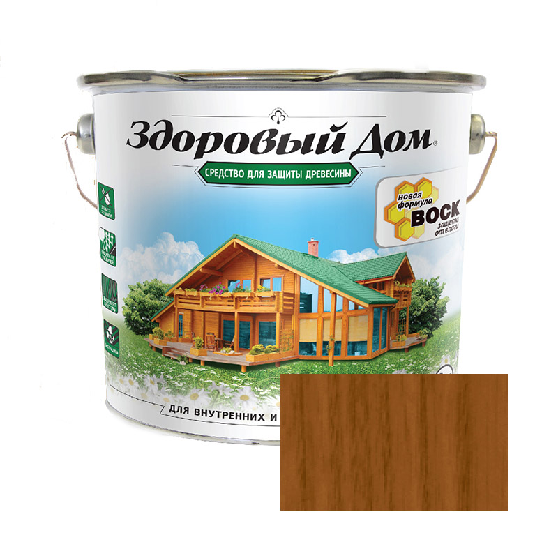 Защитно-декоративный состав Здоровый Дом  орех  (3л)