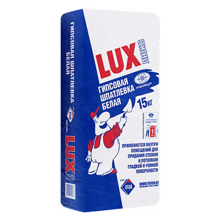 Шпатлевка гипсовая Тайфун LUX белая (15 кг)