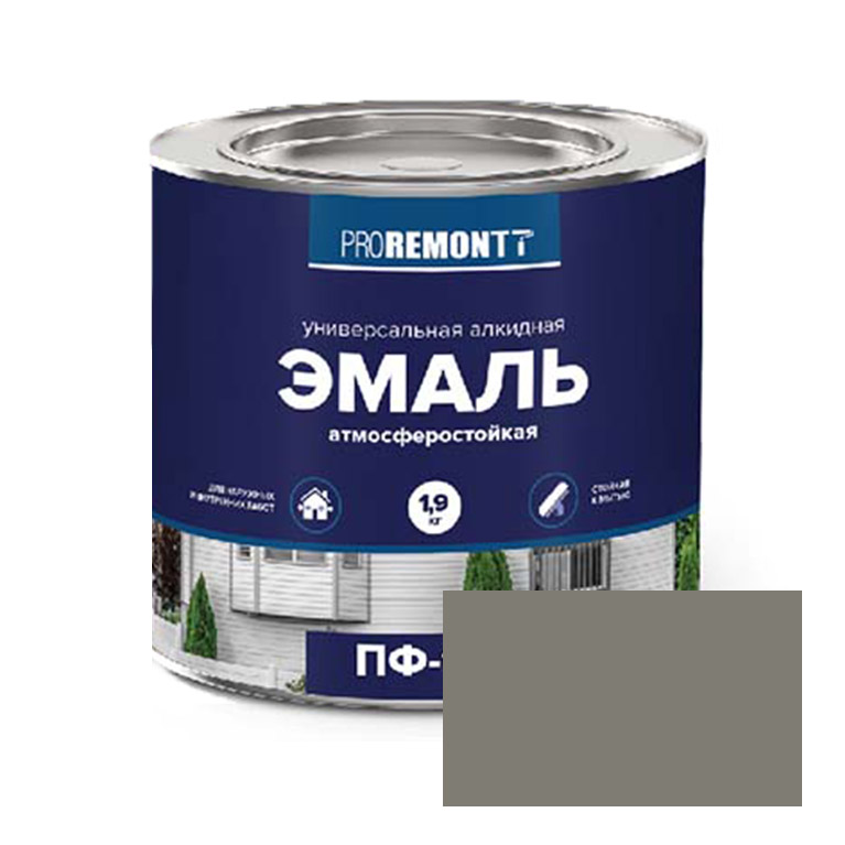Эмаль  ProremontT серая ПФ-115 (1,9кг)