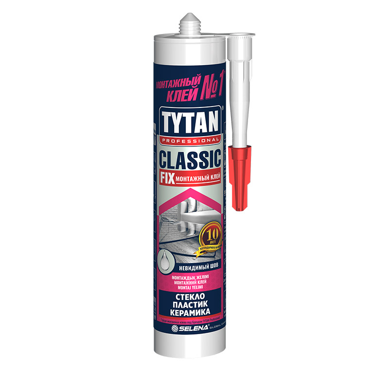 Клей монтажный Tytan® Classic Fix каучуковый (280мл) прозрачный