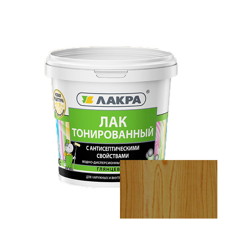 Лак тонированный Лакра® акриловый дуб  (0,9кг)