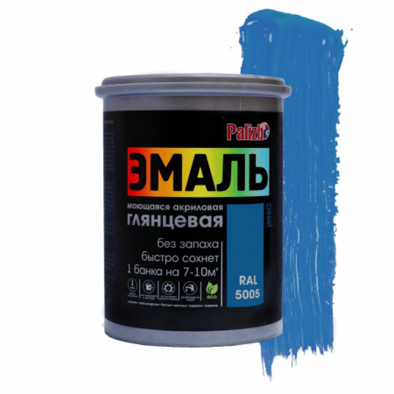 Эмаль глянцевая Palizh® акриловая синий № 607 RAL 5005 (1 кг)