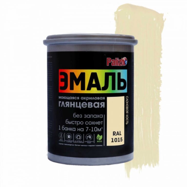 Эмаль глянцевая Palizh® акриловая слоновая кость № 601 RAL 1015 (1 кг)