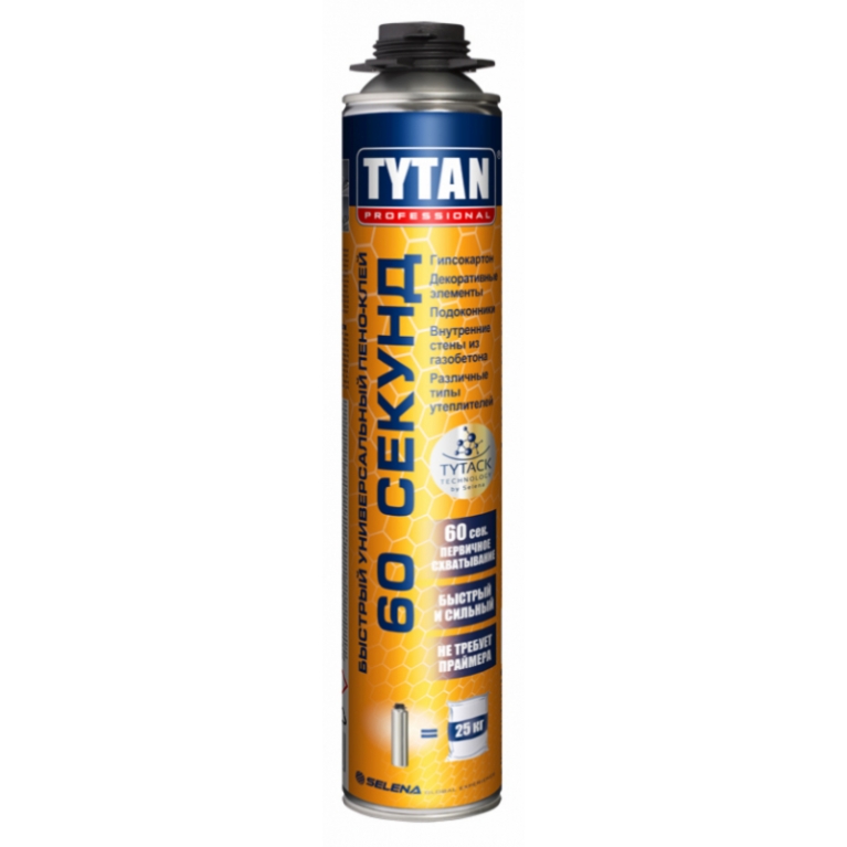 Пено-клей Tytan® FAST&PRO 60 секунд полиуретановый (750мл)
